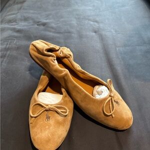 Ralph Lauren Tan Suede Ballet Flats